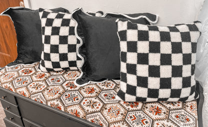Checkered throw pillow