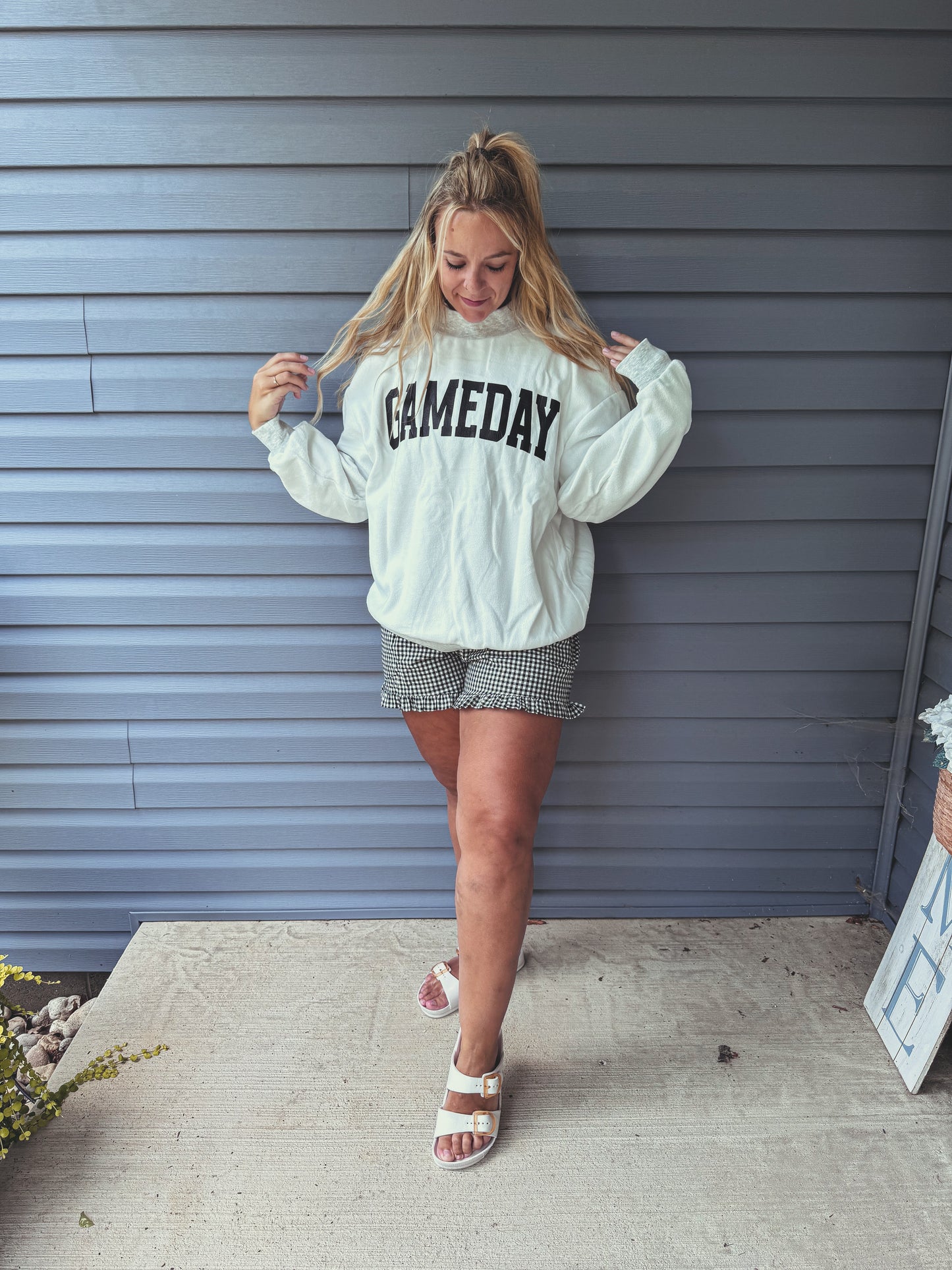 GAME DAY/ Football Reversible Mock Neck Sweatshirt✨📣