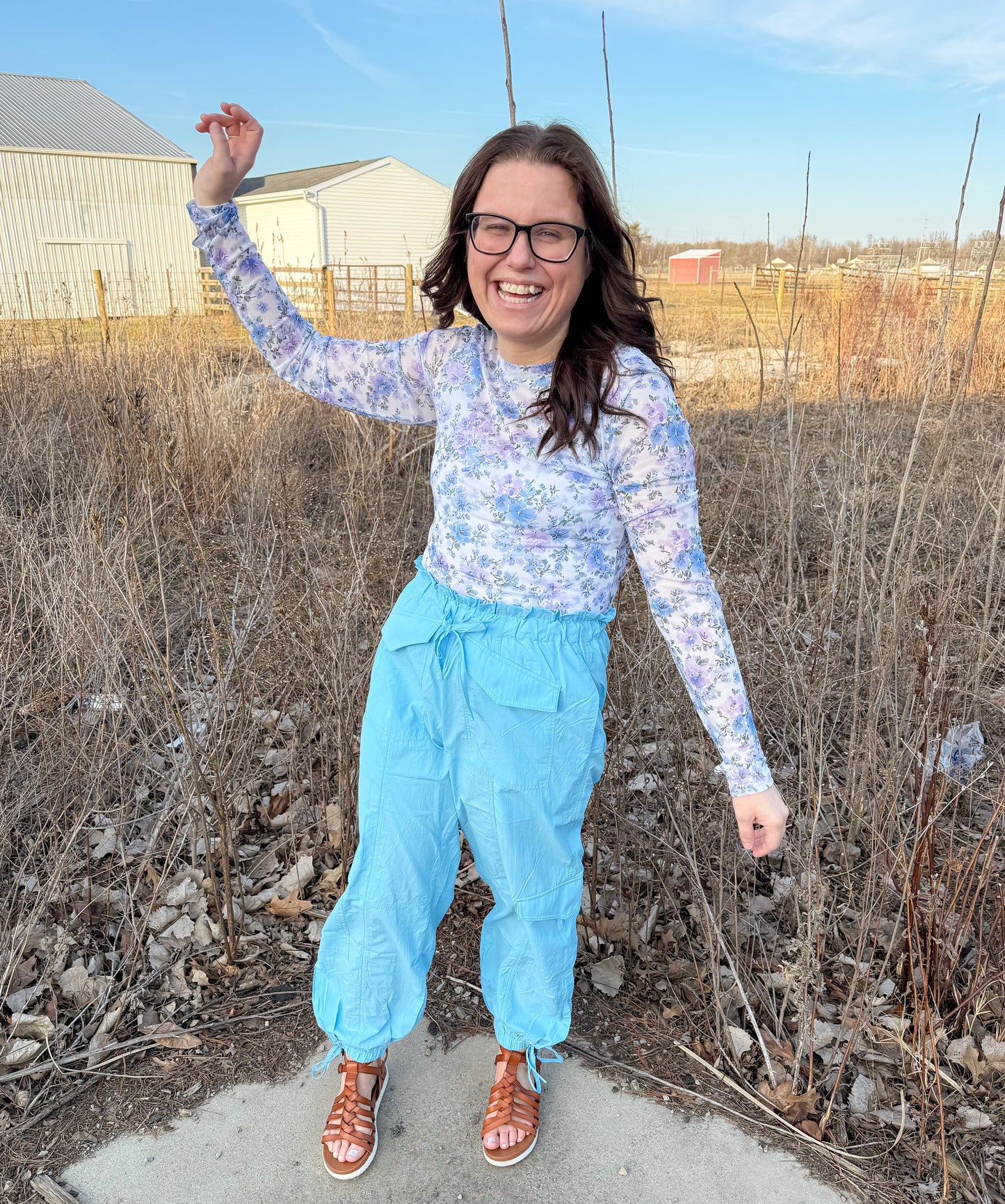 Katydid cargo pants-blue 🩵