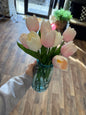 White and blush tulips