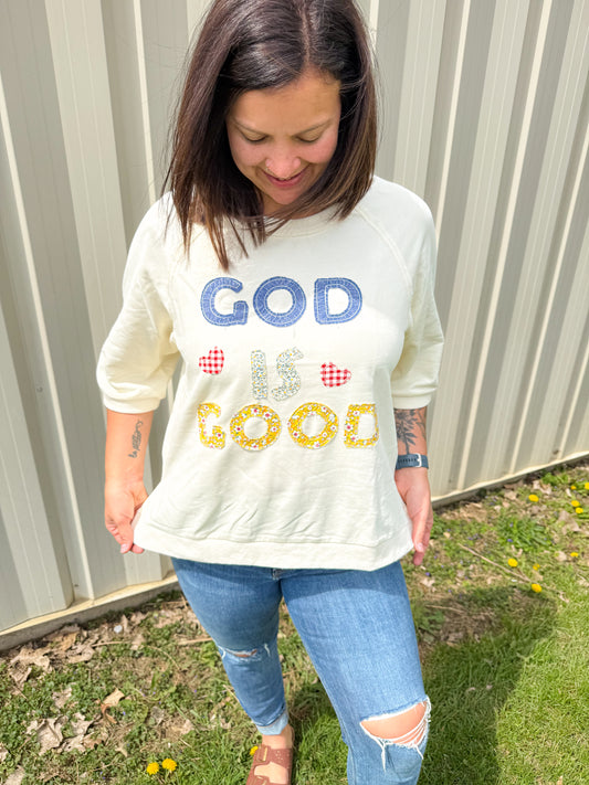 God is good embroidered tee