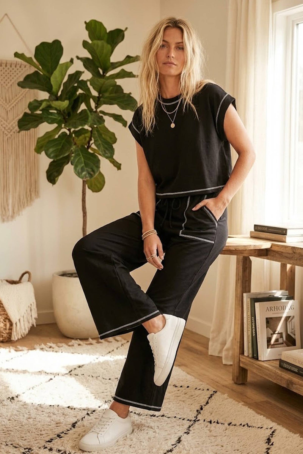 Black Scuba Lounge Set