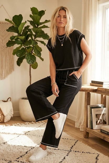 Black Scuba Lounge Set