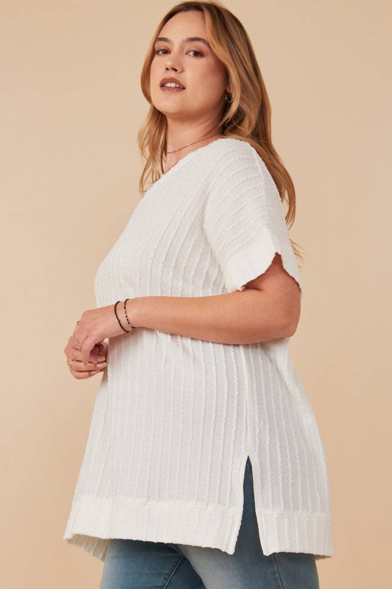 Knit Banded Dolman Vneck