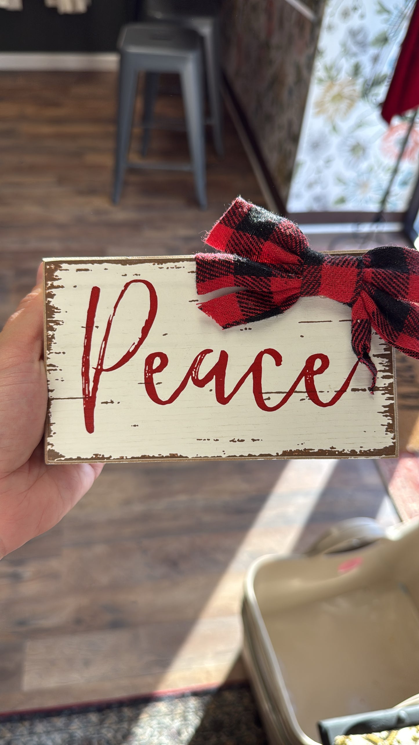 Peace wooden decor