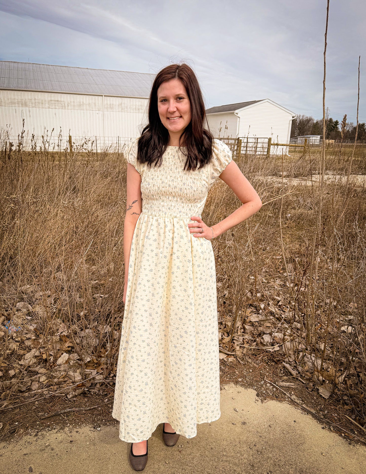 Smocked Floral Maxi Dress