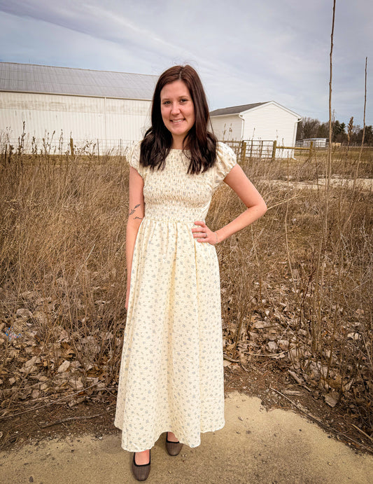 Smocked Floral Maxi Dress
