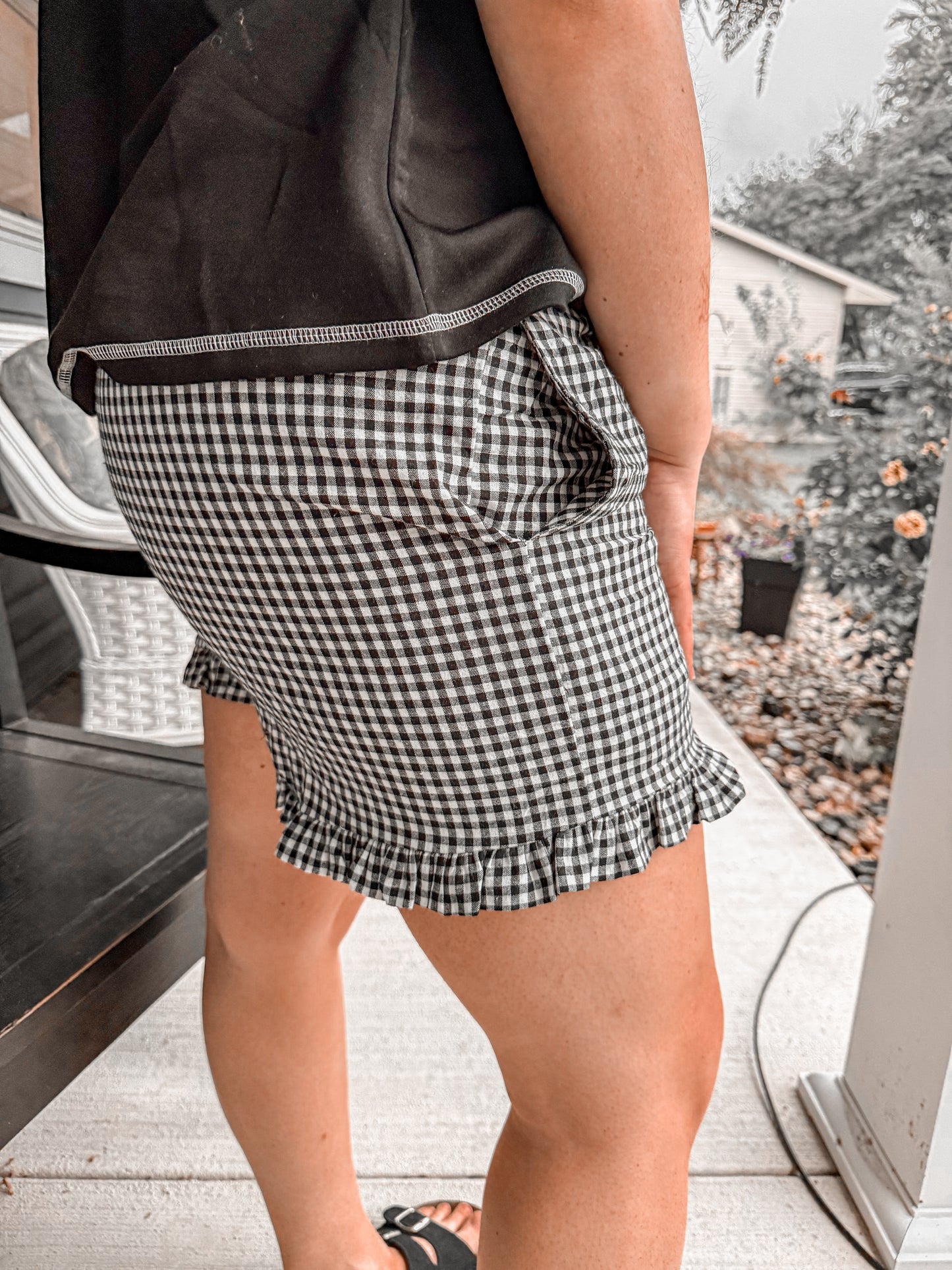 Gingham shorts black or red❤️🖤🏈✨📣