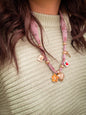 Pink scarf charm necklace