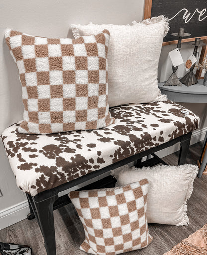 Checkered throw pillow