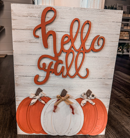 Handmade Hello Fall Sign