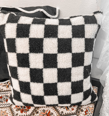 Checkered throw pillow