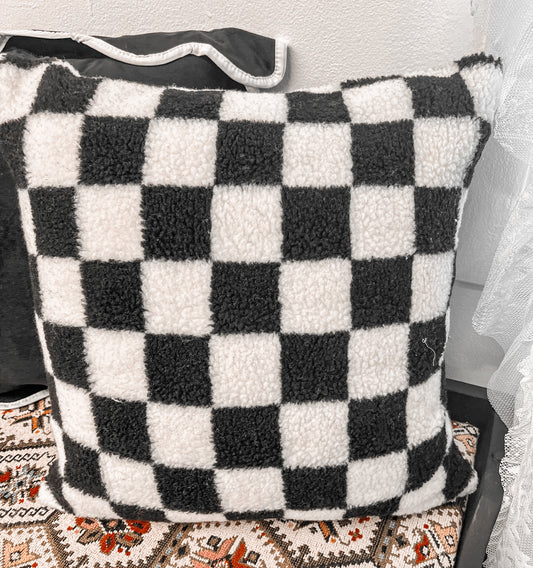Checkered throw pillow