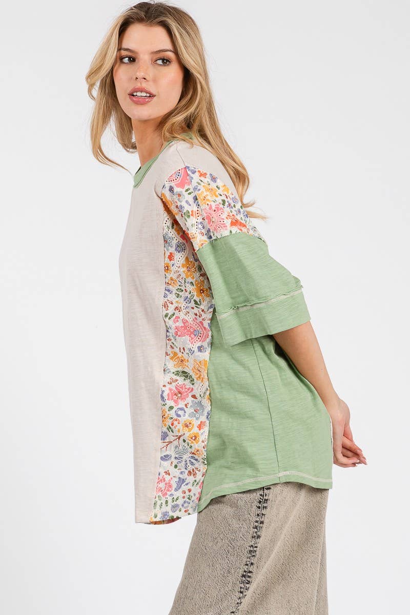 Patchwork flower tee