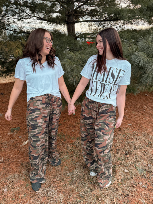 Haddie camo waffle pants