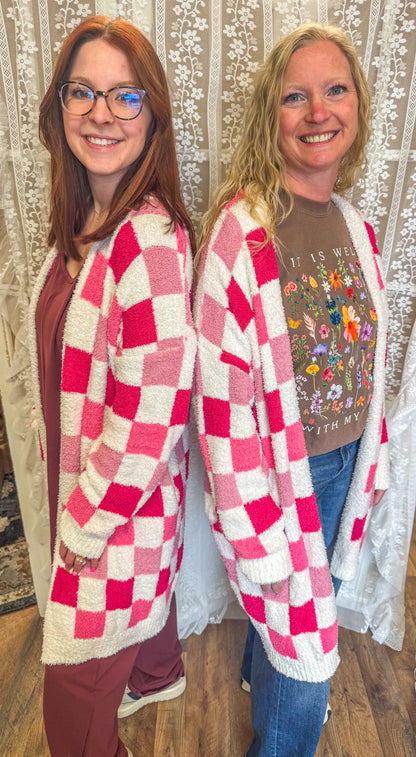 Checkered blakeley cardigan