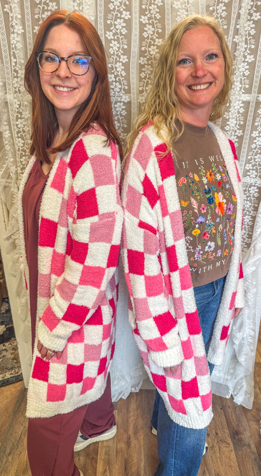 Checkered blakeley cardigan