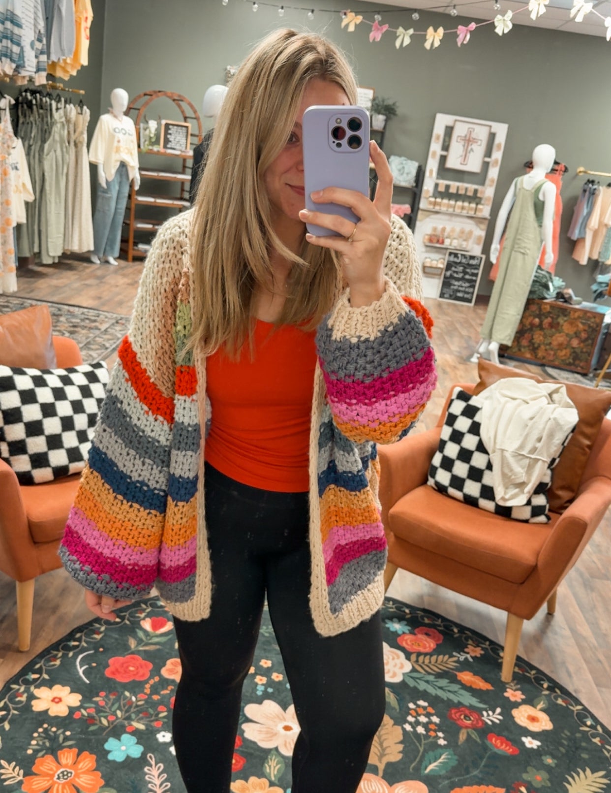 Colorful knit sweater