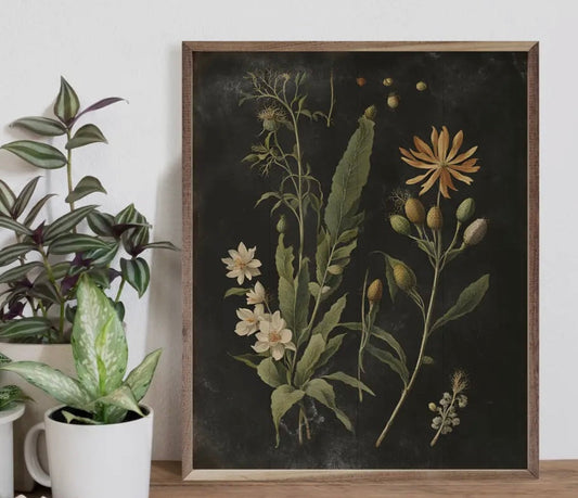 Vintage black floral