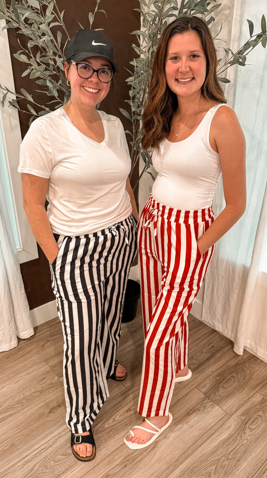 Striped game day lounge pants- 2 colors !
