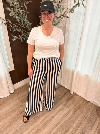 Striped game day lounge pants- 2 colors !