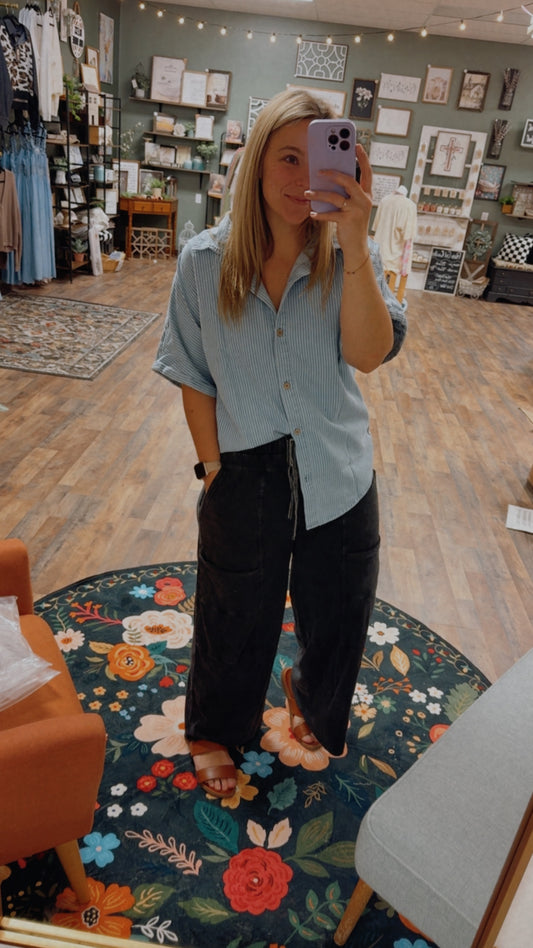 Striped Denim Top
