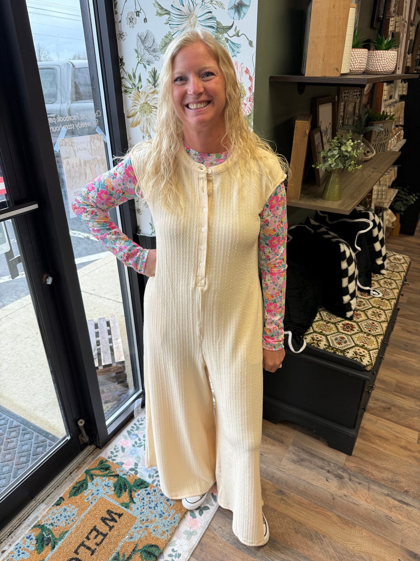 Tan Linen Jumpsuit
