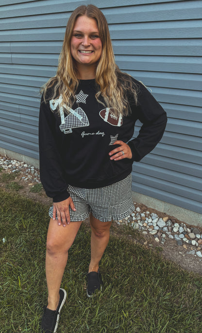 Gingham shorts black or red❤️🖤🏈✨📣
