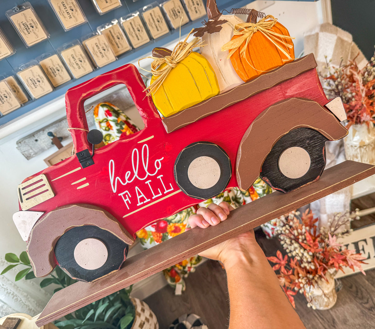 Hello Fall Wooden Truck