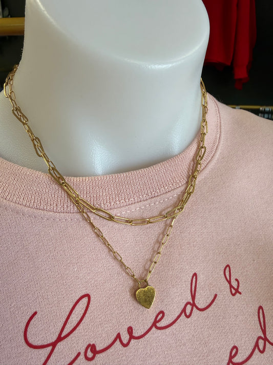 Heart layered necklace