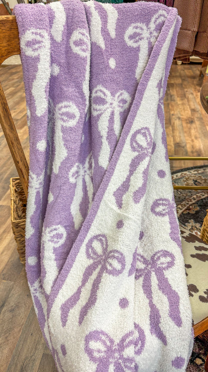 Bow throw blanket-2 colors