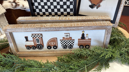 Checkered Train double sided picture