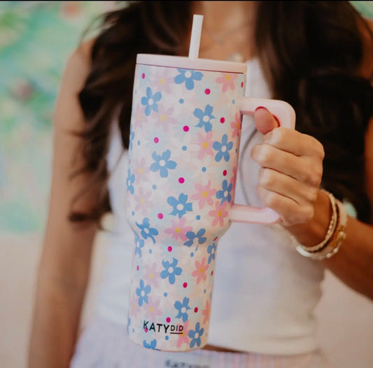 KATYDID blush floral tumbler