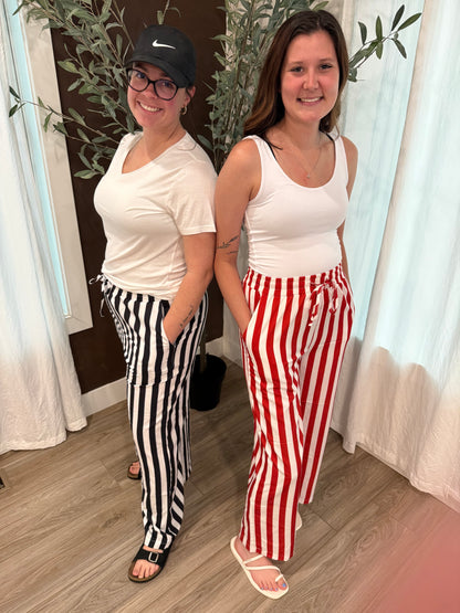 Striped game day lounge pants- 2 colors !