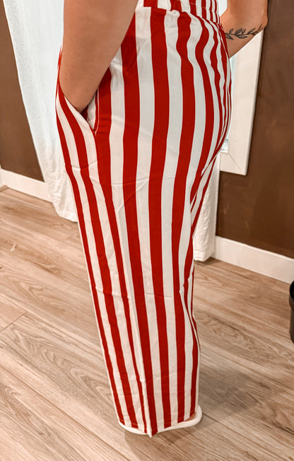 Striped game day lounge pants- 2 colors !