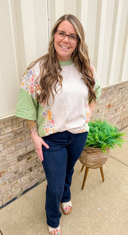 Patchwork flower tee