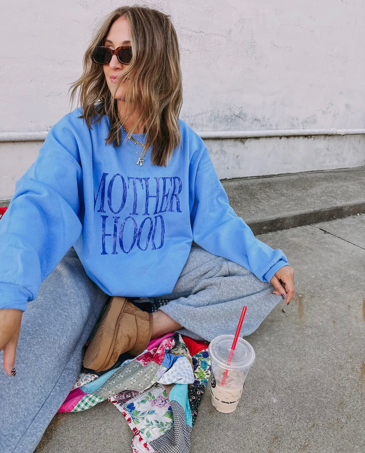 Motherhood Blue Crewneck