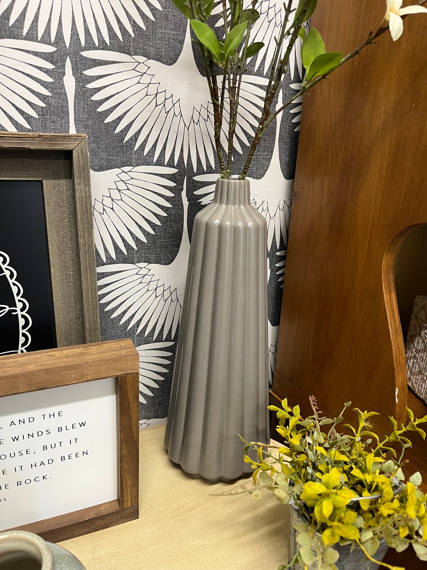 Grey vase floral