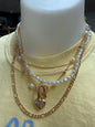 Bow and pear layered necklace