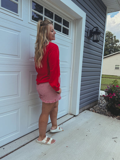 Gingham shorts black or red❤️🖤🏈✨📣