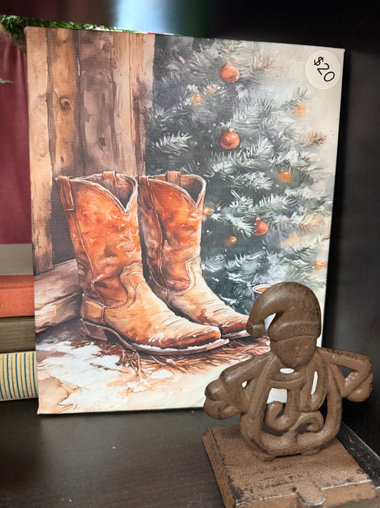 Christmas boot canvas