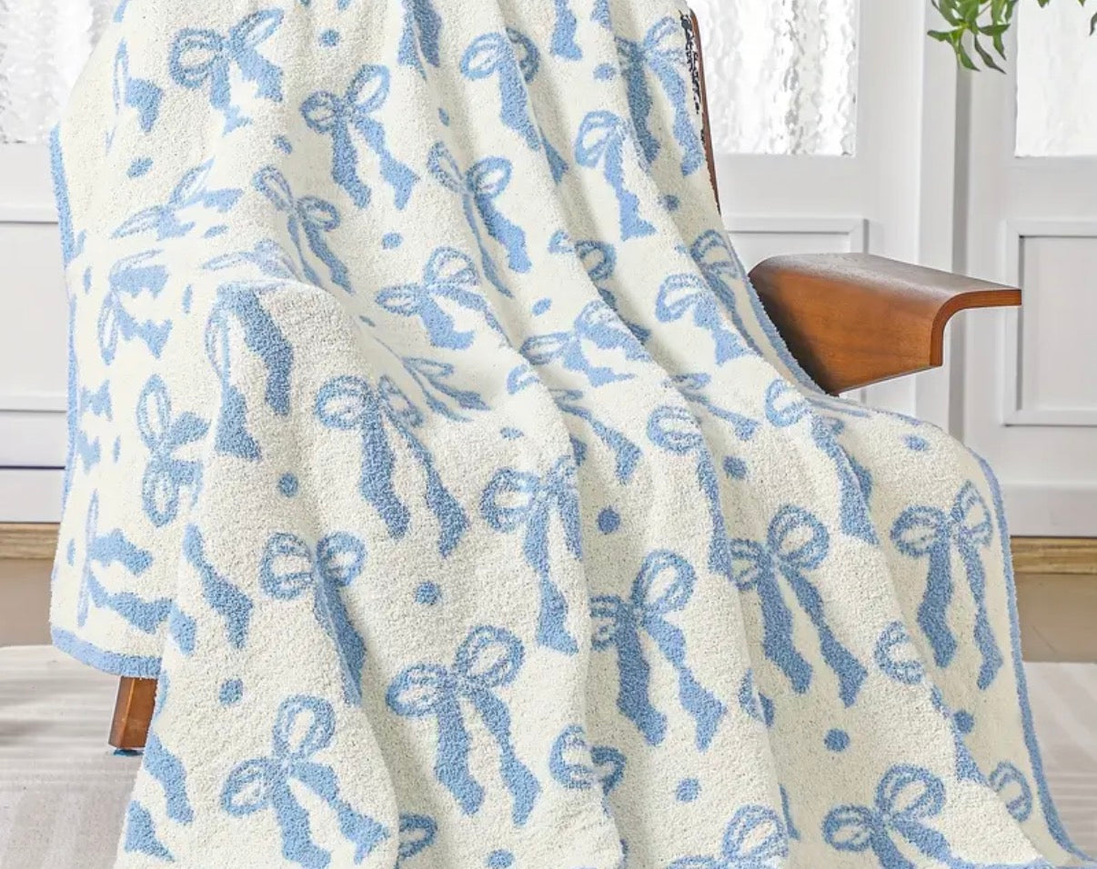 Bow throw blanket-2 colors
