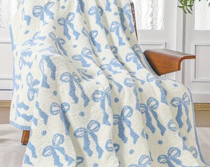 Bow throw blanket-2 colors