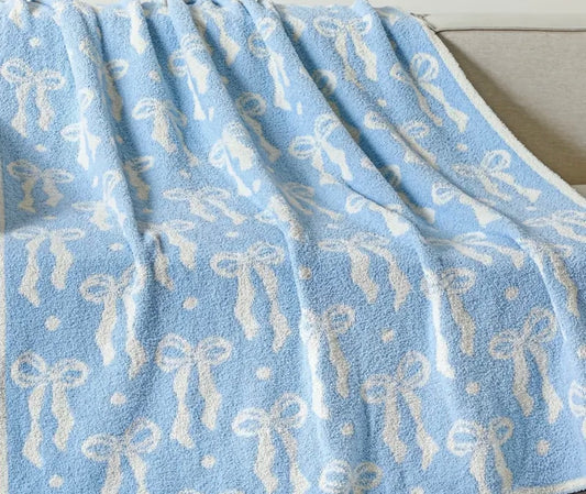 Bow throw blanket-2 colors