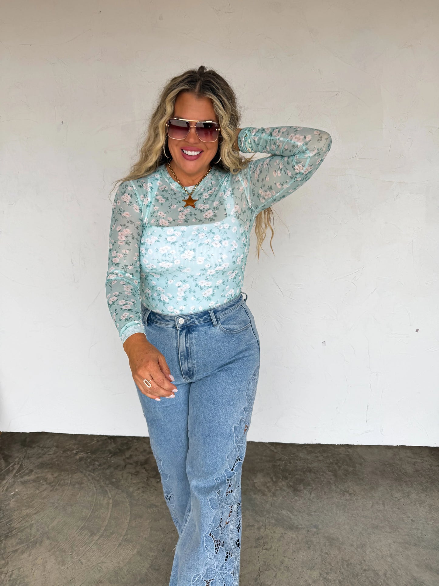 SPRING DRESS IT UP MESH TOPS- Sage