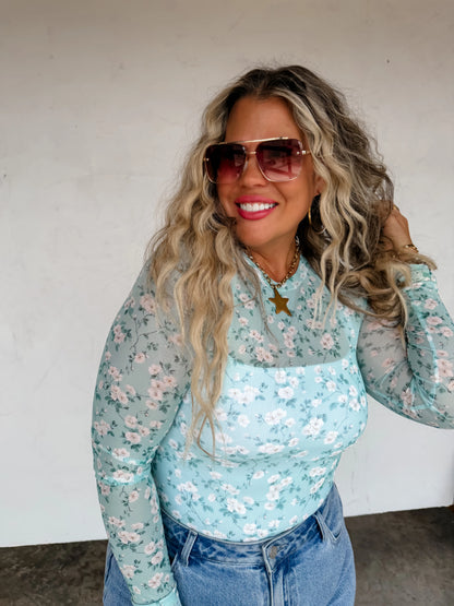 SPRING DRESS IT UP MESH TOPS- Sage