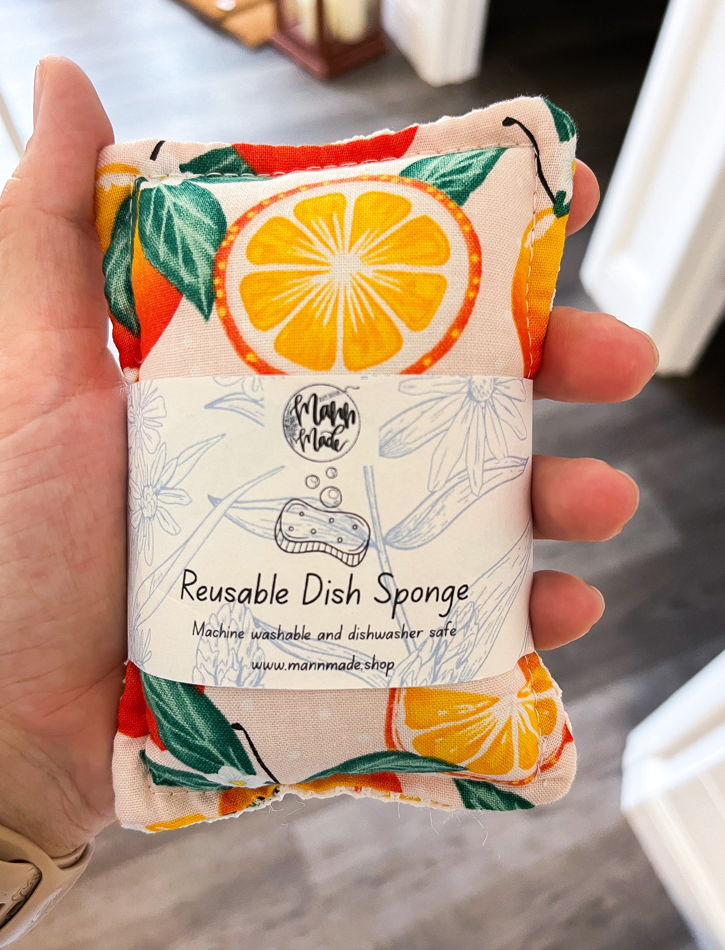 Orange reusable sponge