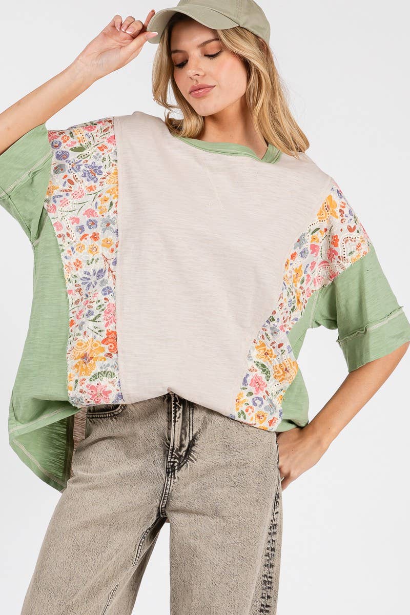 Patchwork flower tee