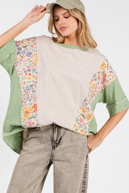 Patchwork flower tee