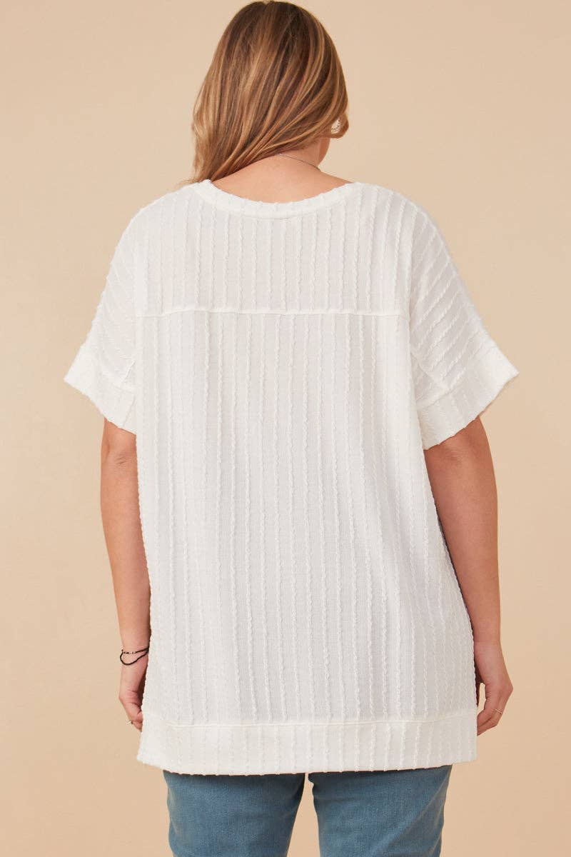 Knit Banded Dolman Vneck